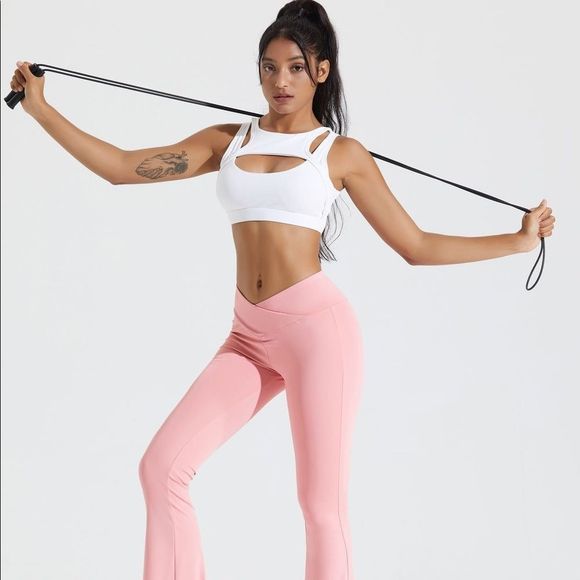 COPY - Pink Flare Crossover Legging - Picture 1 of 9